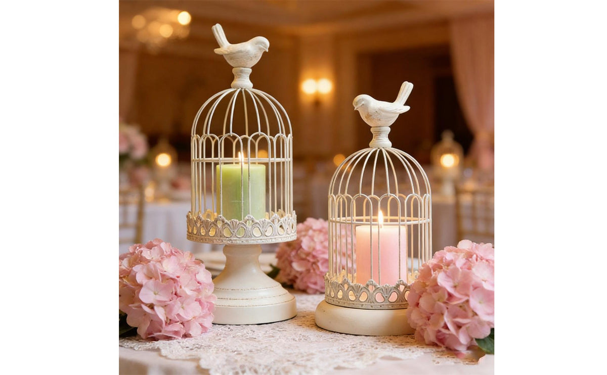 Birdcage Candle Holder Romantic Atmosphere Metal Bird Enclosure Decor Rustic