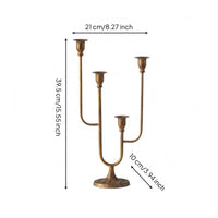 Cast Iron Candle Holder Candelabra Asymmetrical Multi-Arm Candlestick Four-Cup Iron Candlestick