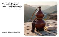 Natural Gourd Beverage Bottle With Carrying Cord Antique Design Gourd Bottle Portable Spirits Calabash Good Luck Symbol Home