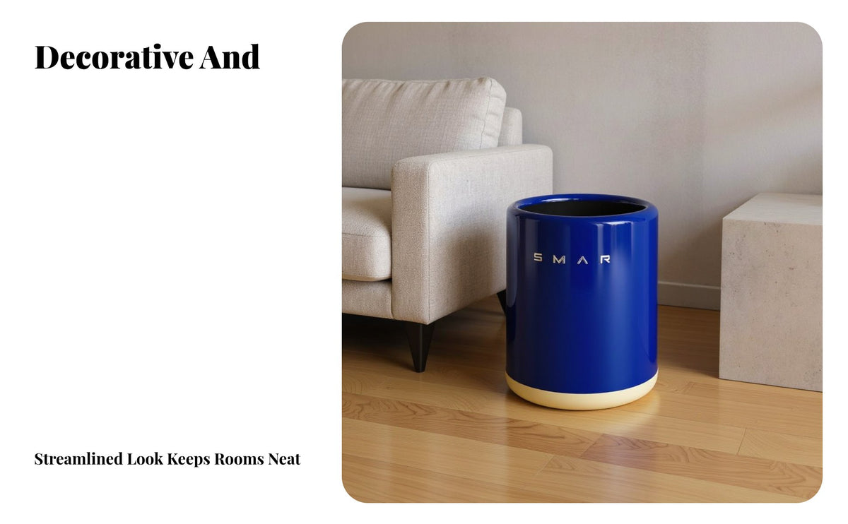 Minimalist Trash Receptacle Light Luxury Design Round Garbage Bin Bathroom Garbage Can Large Capacity Round Office Trash Can