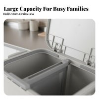 Wet Dry Separation Garbage Cart Large Capacity Multi-Tier Kitchen Trash Can Kitchen Separation Trash Can With Wheels