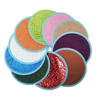 10 Pieces Sensory Mats with Eyelet Floor-Based Sensory Pads Tactile Discs Shaggy Textured Tactile Toy Sequined for Children