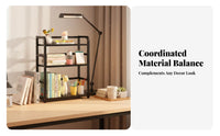 Desktop Bookshelf Space Saving Multi-Layer Desk Rack Sturdy Steel Frame