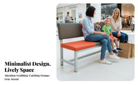 Upholstered Backrest Bench Comfortable Paddinging Upholstered Backrest Settee Sturdy and Sturdy Waiting Room Seating for Guests, Retail Shops, Lobby