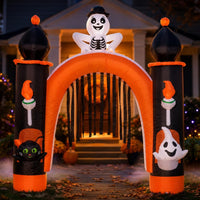 Inflatable Archway with Skeleton Outdoor Halloween Archway Giant Arch Decoration for Party Hosts, Yard