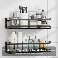 No-Drill Installation Wall-Mounted Seasoning Rack Multifunctional Multi-Tier Seasoning Rack Raised Guardrail Kitchen Organizer Easy to Clean for Home Cooks, Apartment Dwellers, Homeowners, Cabinet Door, Pantry, Bathroom
