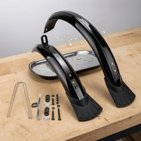 Black Mudguard Pair Metal Support Rods Bike Mudguard Engineering