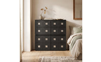 4 Pieces Modular Cabinet Stackable Cabinet with Doors Retro Storage Unit for Living Room, Bedroom