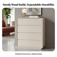 Minimalist Design Rounded Corner Drawer Cabinet Wooden Top Chest of Drawers Space-Saving Storage Furniture Sturdy and Long-Lasting for Families, Homeowners, Bedroom, Living Room, Entryway, Home Office