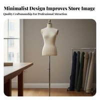 Male Suit Form Sturdy Metal Base Male Mannequin Torso Detachable Shoulders Half Body Mannequin Stand for Tailors, Shop Displays, Design Studios