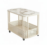 Light Luxury design C-Shaped Rolling End Table Movable with casters C-Shaped Rolling Table Space-Saving Household Furniture Multi-Functional for Apartment Dwellers, Homeowners, Students, Living Room, Small Spaces, Bedroom, Home Office