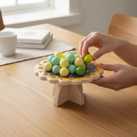 42 Pieces Wooden Blossom Balance Game Hand-Eye Coordination Training Bead Balance Toy Parent-Child Interactive Kids Stacking Beads Game for School