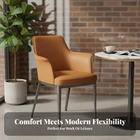 Modern Minimalist Design Upholstered Armchair Ergonomic Back Support Upholstered Contoured Chair High-Density Cushioning Lounge Seating Sturdy Frame for Interior Designers, Apartment Dwellers, Hotel, Restaurant, Waiting Area, Office
