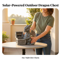 Solar Mythical Creature Statue Hand-Painted Resin Mythical Creature Sculpture Outdoor Decoration Waterproof Handmade