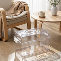 Portable Hamster Carrier and Cage, Full Transparent Acrylic Habitat with Handle, Portable Carrier for Dwarf Gerbils Mice Travel, Various Sizes