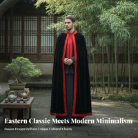 Traditional Chinese Traditional Chinese Attire Mantle Unisex Lace-up Stage Costume Cloak Retro Design Hoodless Long Velvet Cape for Adults