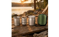 Portable Tea Set Zippered Storage Bag Stainless Steel Tea Set Strainer Screen Tableware for Outdoor