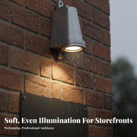Retro Design Outdoor Logo Focused Light Weather Resistant Waterproof Wall Lamp Long-Lasting Industrial Wall Sconce Anti-Rust for Business Owners, Property Managers, Storefront, Entrance, Entryway, Coffee Shop