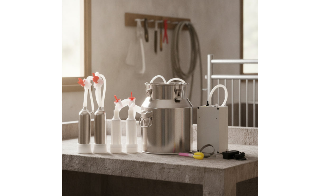 Electric Pulsating Milking Machine Corded Cow Milking Machine Vacuum Sheep Milker Portable for Farmers, Homesteaders, Farms, Barns