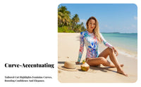 Long Sleeve Single-Piece Swimsuit Sun Protection Long Sleeve Single Piece Swimsuit Full Coverage Bathing Suit Quick-Dry