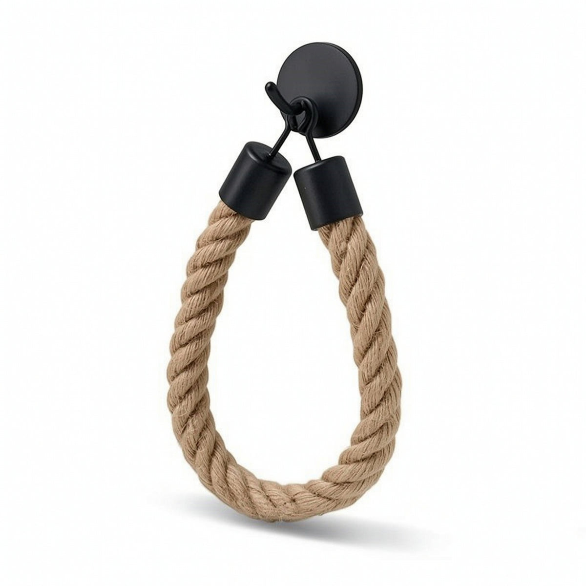 Toilet Tissue Holder Wall-Mounted Toilet Tissue Holder with Rope Bathroom Accessory Matte Black Hardware Easy to Install