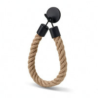 Toilet Tissue Holder Wall-Mounted Toilet Tissue Holder with Rope Bathroom Accessory Matte Black Hardware Easy to Install