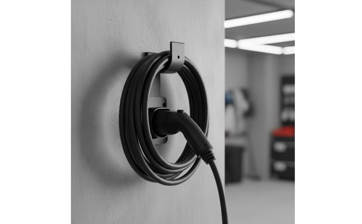 Secure Hold J1772 Charger Holder Space Saving Type2 Charger Hook Mount Tangle Uncluttered for Parking Area