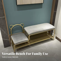 Modern Design Boucle Entryway Bench Light Luxury design Long Stool easy-clean Cover Accent Seating Multi-Functional for Children, Homeowners, Interior Designers, Living Room, Hallway, Bedroom