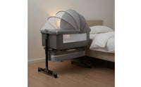 Multifunctional Infant Cradle Anti-Spit-Up Tilt Portable Infant Crib with Wheels Washable Textile Adjustable Bedside Infant Sleeper for Newborns