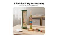 Educational Rainbow Lacing Beads Set Fine Movement Skills Development Wooden Stacking Beads Toy Hand-Eye Coordination for Preschoolers
