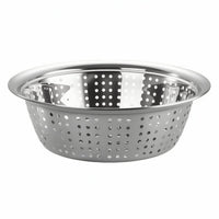 Wide-Rim Vegetable Colander Thickened Draining Basin Perforated Stainless Steel Colander Stackable for Kitchen