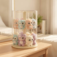 Rotating doll Display Case Clear Display Case with Space-Saving System-Saving Organizer for Bedroom
