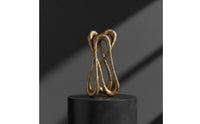 Abstract Sculpture with Curved Loop Modern Tabletop Sculpture with Curved Loop Textured Tabletop Ornament for Bookshelf