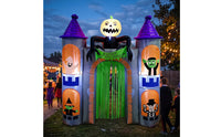 Halloween Inflatable Haunted House Castle Archway Tall Castle Archway Inflatable Decoration Giant Bright for Homeowners, Yard