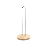 Wooden Base Paper Towel Rack Freestanding Countertop Paper Towel Stand Minimalist Design Kitchen Roll Holder for Washroom, Desktop