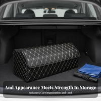 Foldable Design Foldable Storage Box Multi-Compartment Foldable luggage carrier Large Capacity Trunk Organizer Portable with Handles for vehicle Owners, Families, Travelers, Grocery Shopping, journey Trips, rear Seat