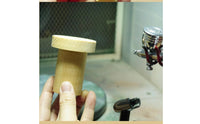 Natural Wood Grain Wooden Handheld Stand Round Top Model Painting Stand for Hobbyists