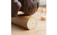 Carved Woodland Bird Statue Dark Brown Wooden Figurine Collectible Home Decor