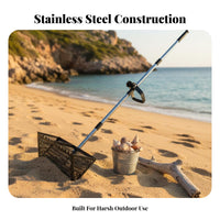 Toothed Rim Tooth Sifter Rust-Resistant Sand Rake Heavy Duty for Shell Collectors, Beachcombers, Shoreline