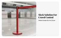 Retractable Belt Stanchion Heavy Duty Base Stainless Steel Queue Pole Sturdy Queue Line Barrier for Security Teams, Banks, Hotels, High-Traffic Areas