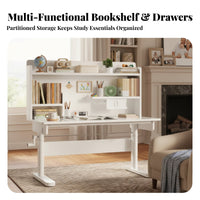 Height Adjustable Kids Desk Rounded Edges Height Adjustable Study Desk Sturdy & Stable Ergonomic children's Writing Table for Students, Girls, Bedroom