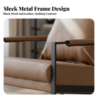 Light Luxury Design Upholstered Armchair with Metal Frame Wear-Resistant Commercial Furniture Easy to Clean Cafe Seating Ergonomic Design for Restaurant Owners, Interior Designers, Coffee Shop, Tea House, Lounge Bar, Reception Area