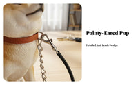Japanese Dog Figurine Cute Pose Japanese Dog Statue Thoughtful Gift Realistic Model with Leash for Bookshelf Display