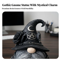 Witchy Aesthetic Gothic Gnome Statue Ideal Gift Gothic Resin Figurine Magical Decor for Goth Enthusiasts, Tabletop, Mantelpiece, Living Room