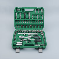 72-Tooth Socket Wrench Tool Kit Portable Ratchet Socket Wrench Set Polished Mechanics Tool Set with Case Long-Lasting for Garage
