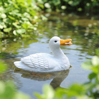 Buoyant Duck Outdoor Pond Ornament with Molded Feathers Compact Duck Decoy Statue for Water Gardens