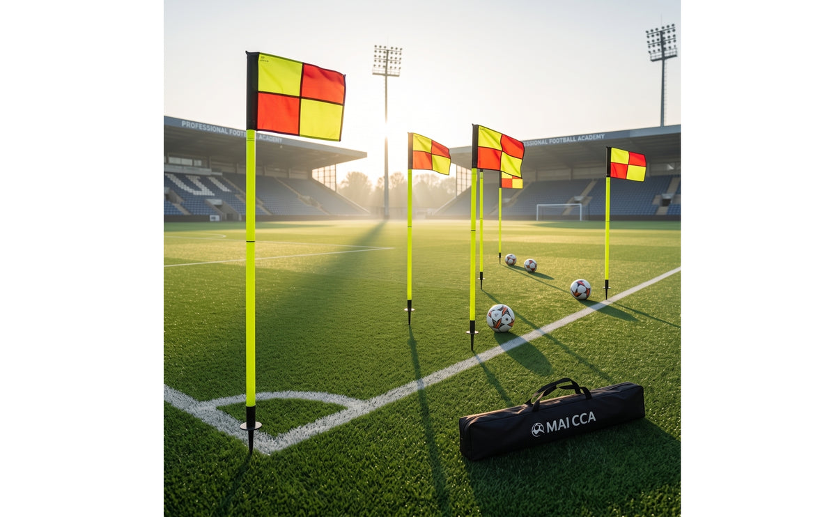 4 Pieces  Soccer Corner Flag Stable Soccer Training Poles with Flags Bright Ground Marker Kit for Match-Day Setup