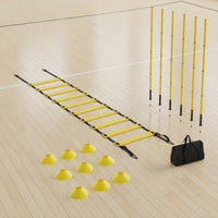 Versatile Agility Ladder Set Portable Soccer Training Equipment Adjustable Metal Stakes Sturdy for Athletes, Coaches