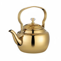 Decorative Knob Stainless Steel Tea Kettle Flat Base Tea Kettle Polished Cookware Easy to Clean