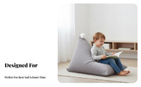Nordic Aesthetic Pyramid Lounger with Tassel Washable Cover Bean Bag Multifunctional child's Sofa Lightweight for Toddlers, Parents, Playroom, Bedroom, Living Room, Reading Nook